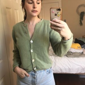 Pistachio knit cardigan!!